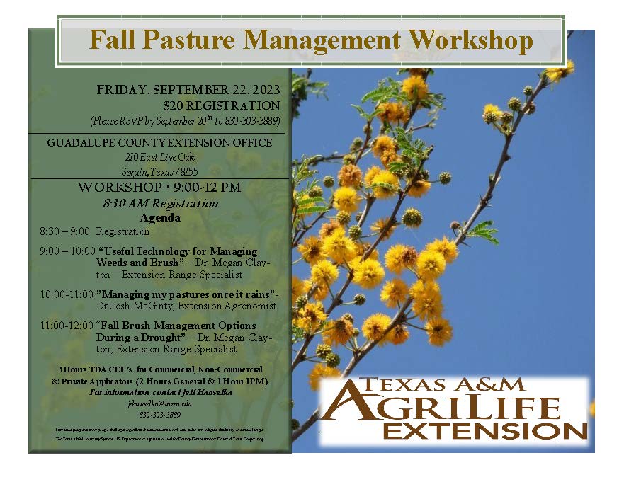 Fall Pasture Management Workshop 2023